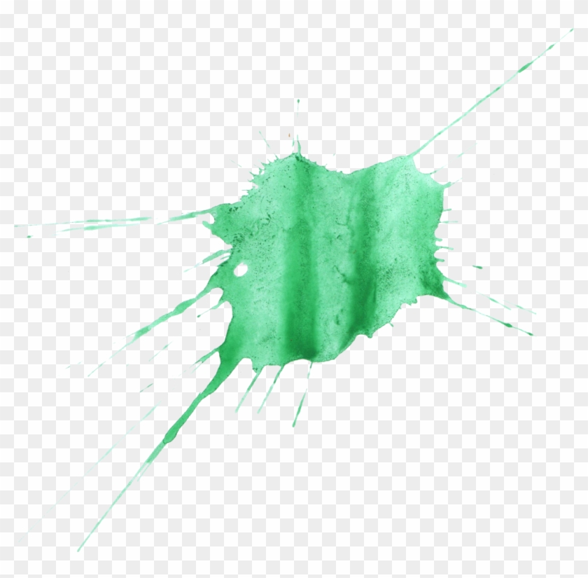Green Splatter Png Download - Watercolor Painting #1365158