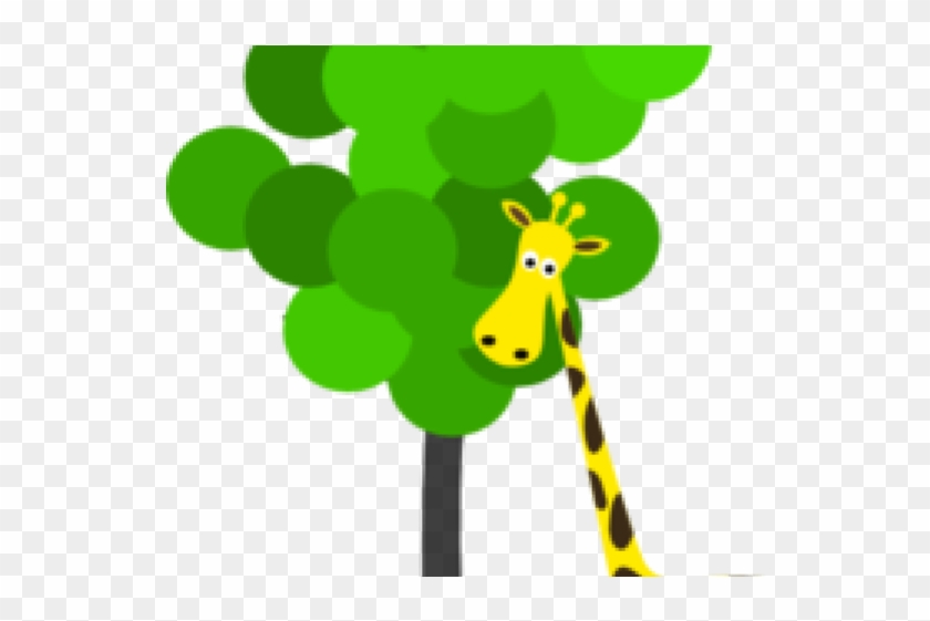 Giraffe Clipart Tree - Transparent Cartoon Tree Png #1365211