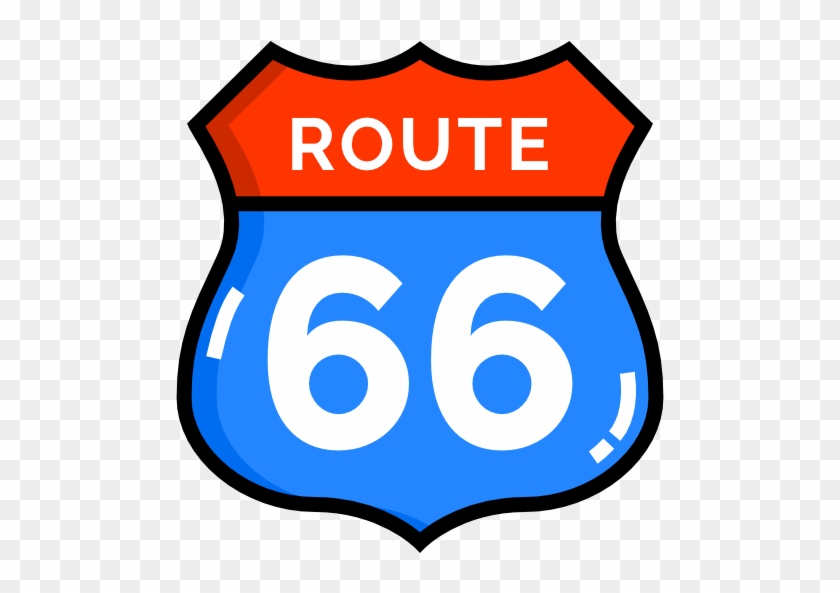 Route 66 Free Icon - Route 66 Road Sign #1365272