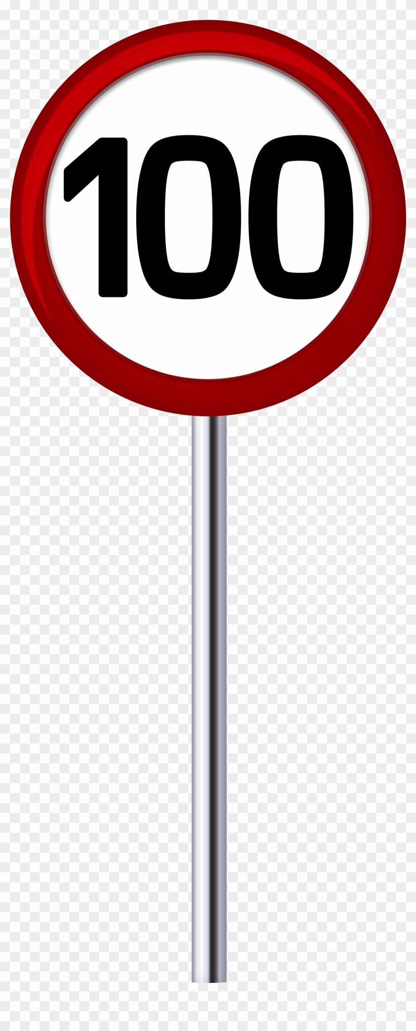 Traffic Sign Speed Limit 100 Png Clip Art - Speed Limit Clip Art #1365405