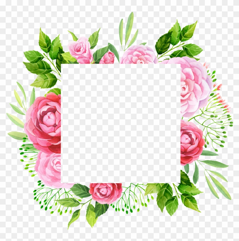 Hand Painted Peony Flower Frame Png Transparent - Leaf Painting Png #1365490