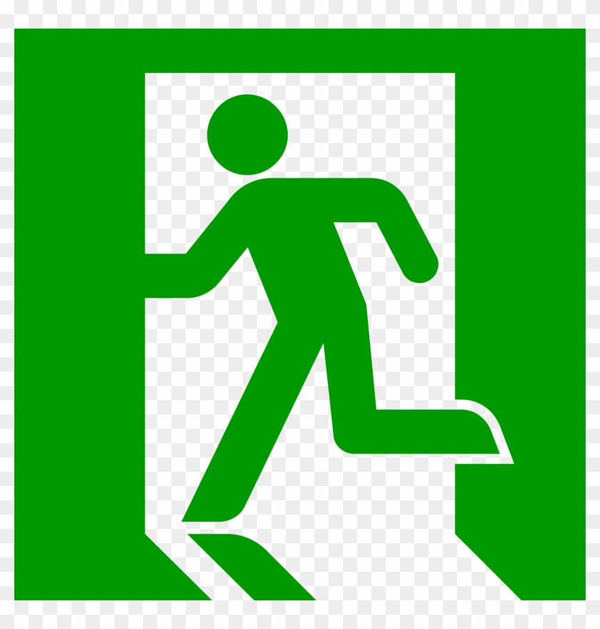 Wikipedia, The Free Encyclopedia - Emergency Exit Sign Vector #1365704