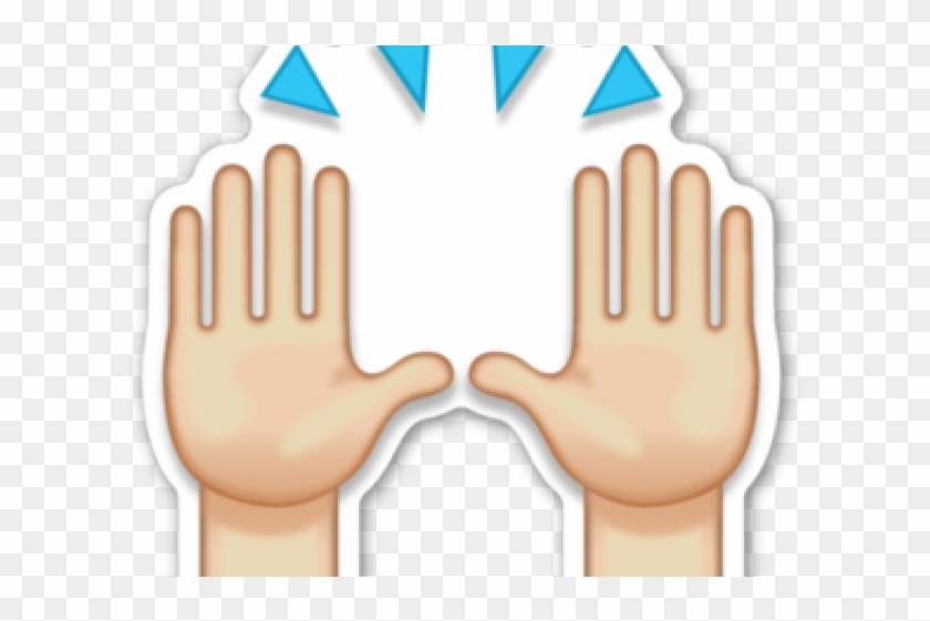 Hand Emoji Clipart Person Raising Both Hand In Celebration - Pray Emoji Clipart #1365779