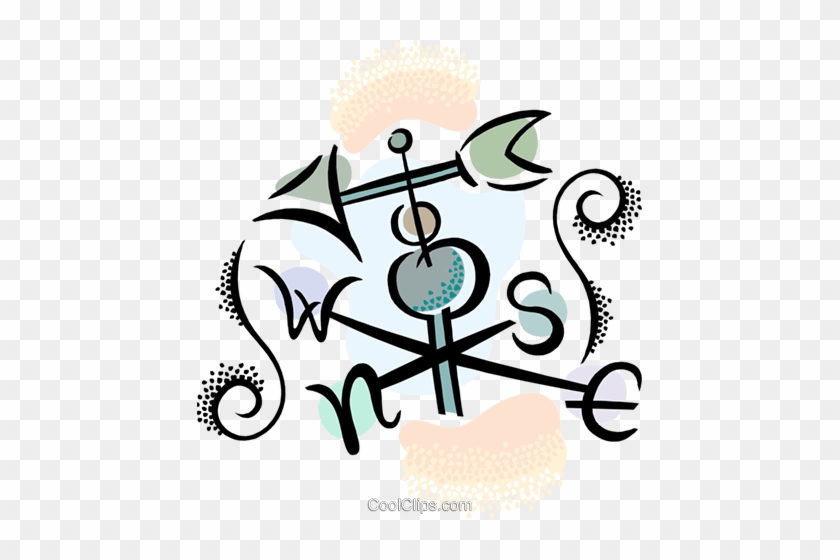 Weathervane Royalty Free Vector Clip Art Illustration - Wind #1365812