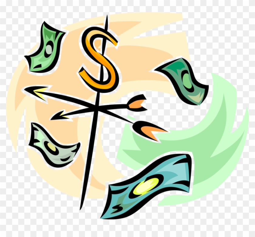 Weather Vane With Dollar Bills Royalty Free Vector - Illustration #1365817