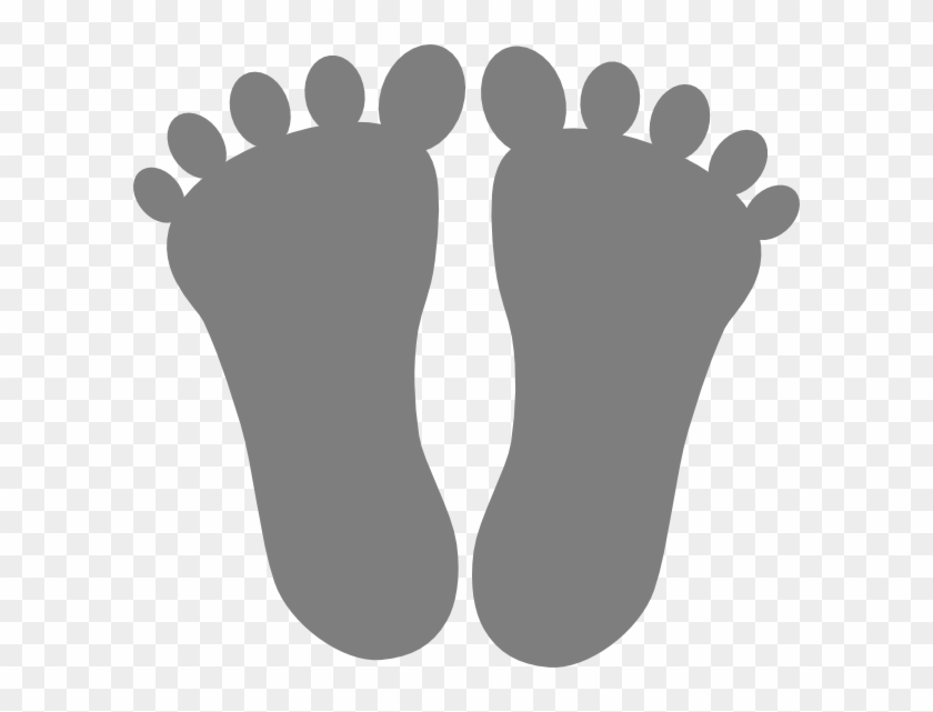 Gray Footprints Clip Art At Clker Com - Contorno De Pies #1366055