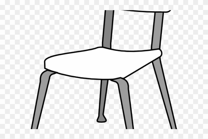 Chair Clipart Outline - School Desk Black And White Png #1366122