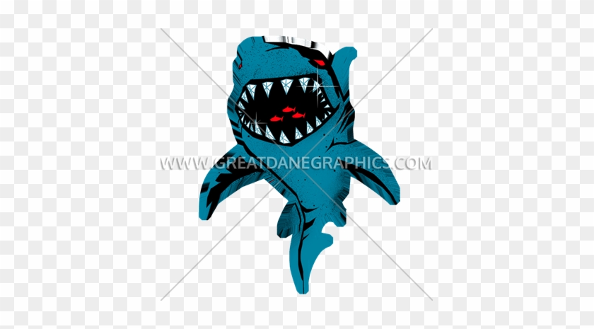 Shark Bite Production Ready Artwork For T-shirt Printing - Printed T-shirt #1366393