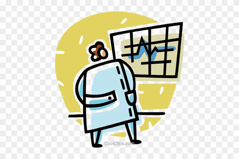 Doctor Looking At A Chart Royalty Free Vector Clip - Physician #1366507