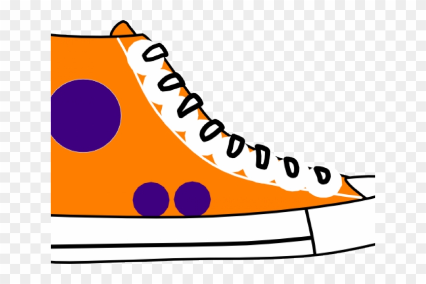 Tennis Shoe Clipart - Green Converse High Top Sneaker Clipart #1366550