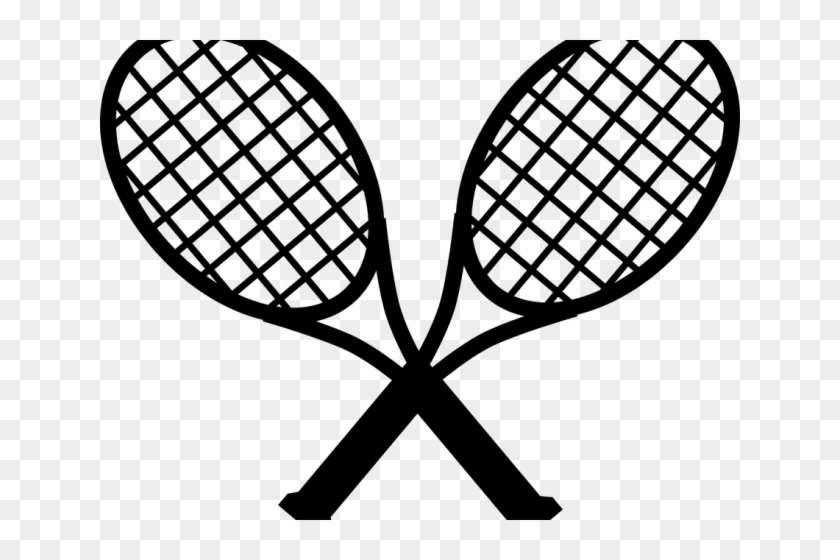 Tennis Racquet Clipart - Crossed Tennis Racket Clipart #1366570