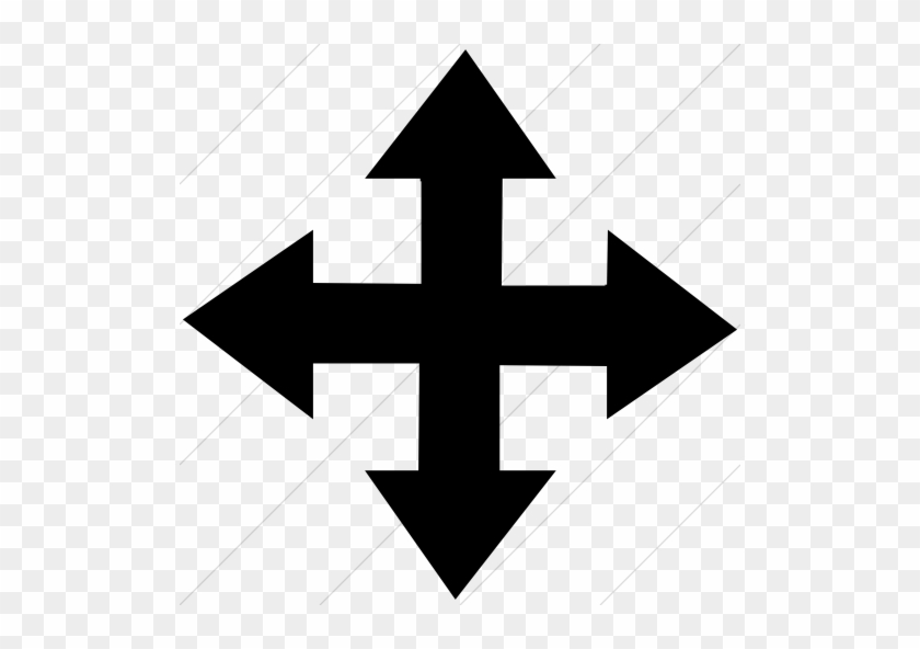 Classic Arrows Move Icon Simple Black - Crossed Arrows Cursor #1366803