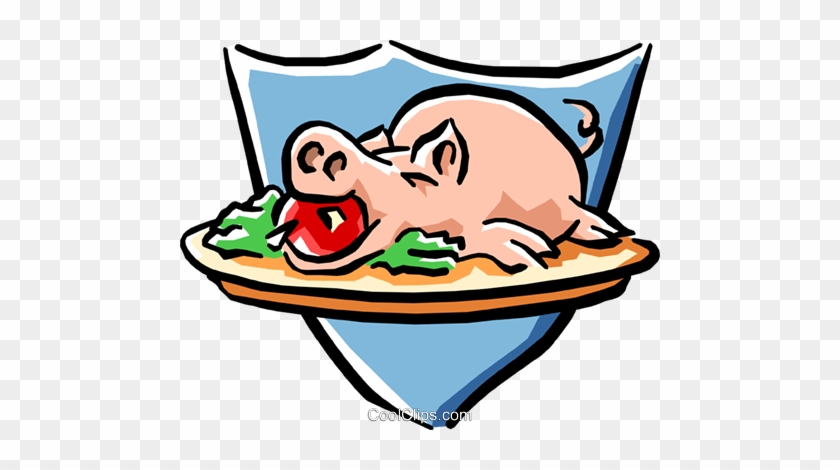 Feast Clipart Dinner - Pig With Apple #1366955