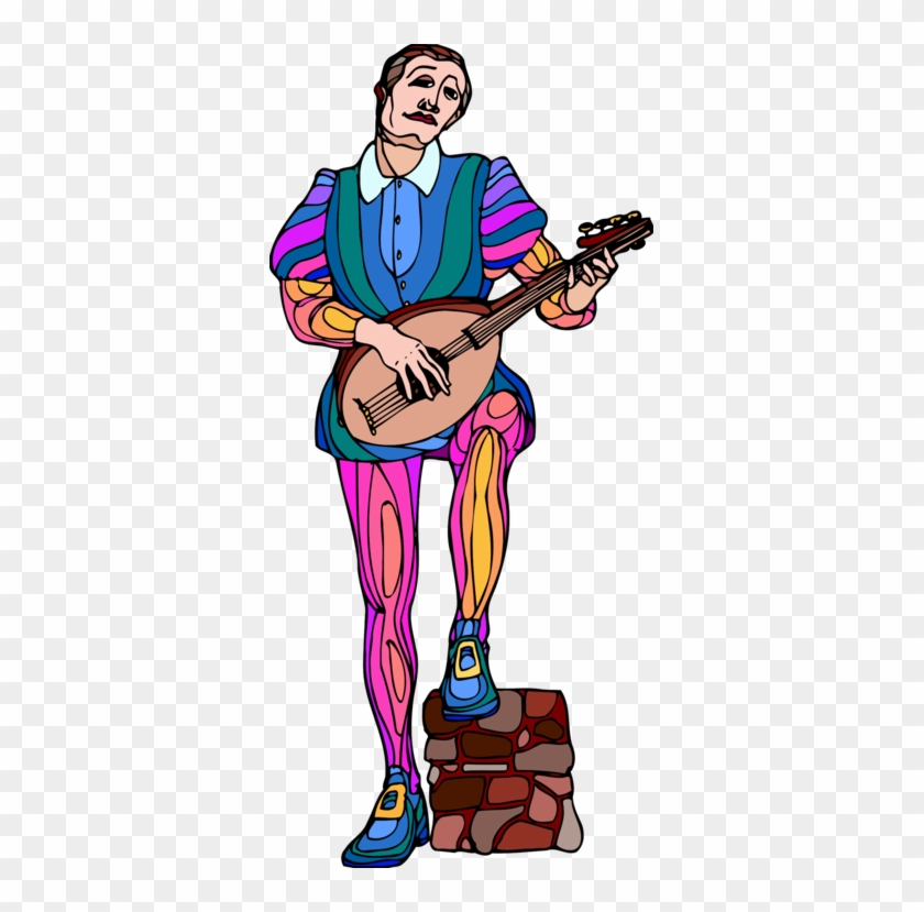 Minstrel Musician Middle Ages Guitarist Computer Icons - Minstrel Clipart #1366987