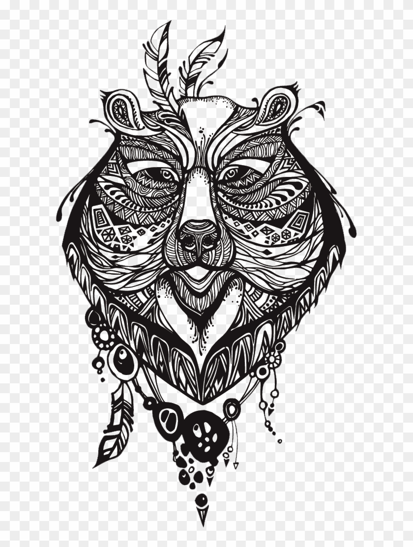 Totem Drawing Image Black And White Library - Tshirt Print Design #1367003