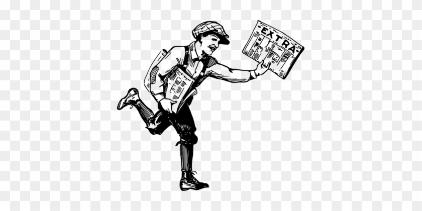 Paperboy 2 Newspaper Drawing - News Paper Boy Running #1367181
