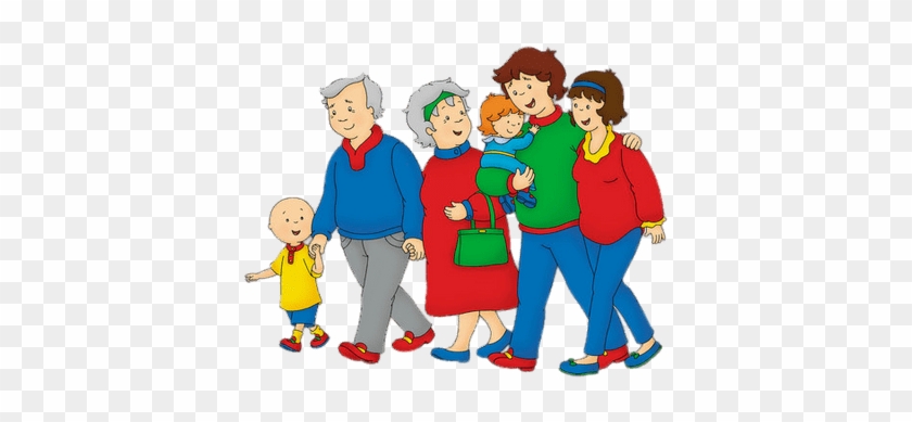 Caillou With His Parents And Grandparents - Caillou Grandma And Grandpa #1367592
