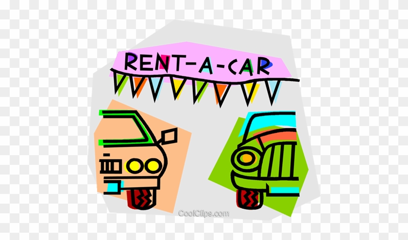 Car Lot Royalty Free Vector Clip Art Illustration - Car Rental Clipart #1367683