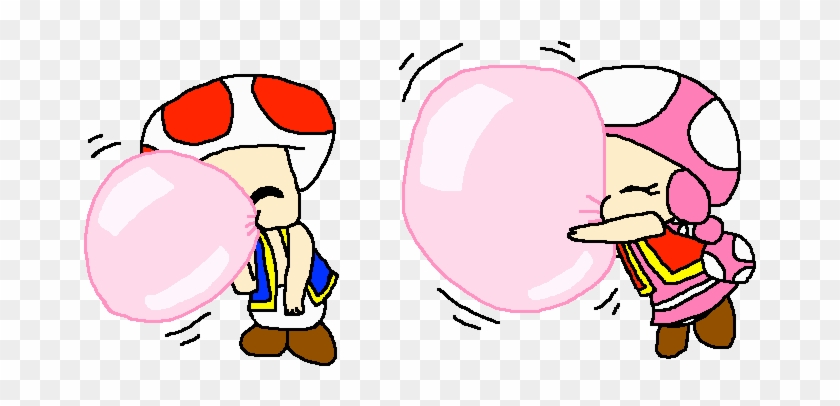 Toad And Toadette Chibi Couple Bubble Gum 1 By Pokegirlrules - Toad #1367876