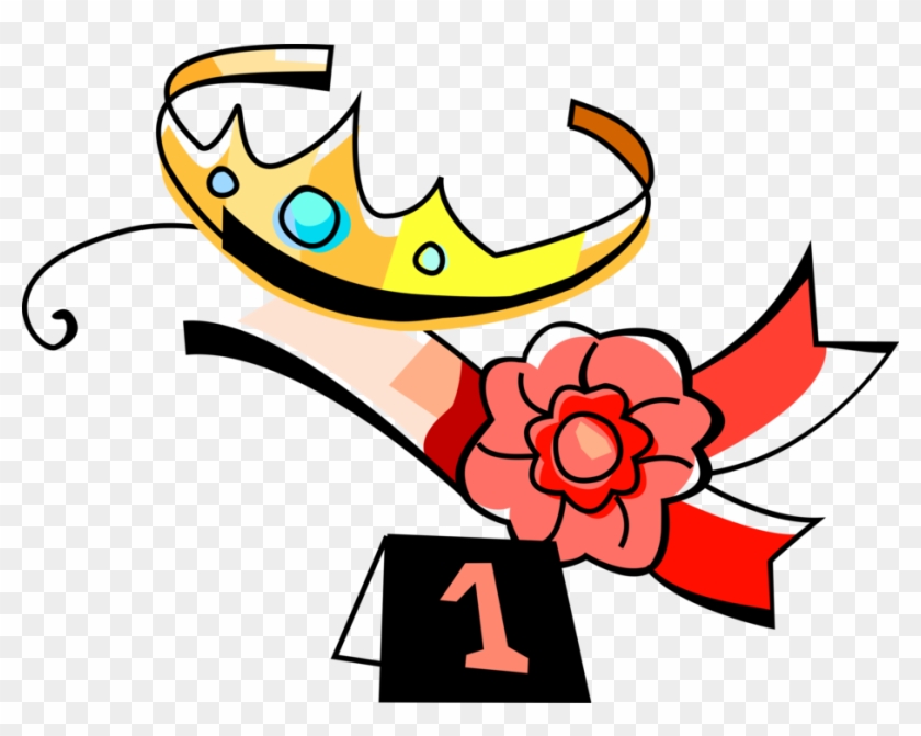 Vector Illustration Of Beauty Queen Tiara Crown And - Beauty Contest Clipart #1368193