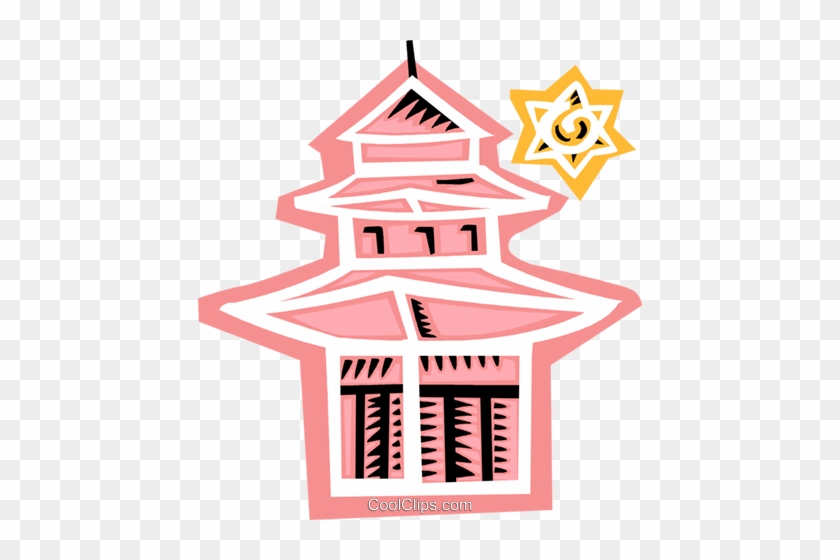 Pagoda Temple Royalty Free Vector Clip Art Illustration - Pagoda Temple Royalty Free Vector Clip Art Illustration #1368273