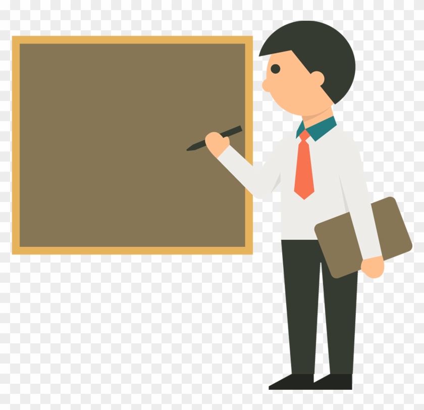 Clip Art Portfolio Categories Designshop Page Businessman - Cartoon Writing On Board #1368902