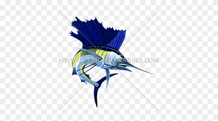 Sailfish - Retro Planet Sailfish Deep Sea Fishing Wall Decal Ocean #1368921