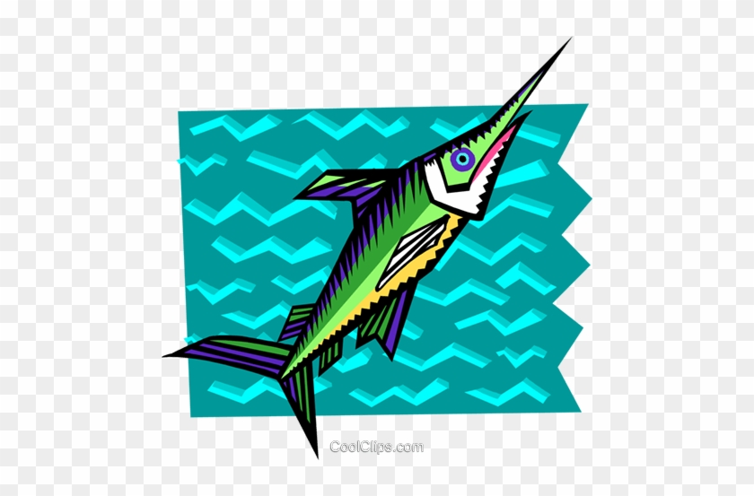 Stylized Swordfish Royalty Free Vector Clip Art Illustration - Clip Art #1368924