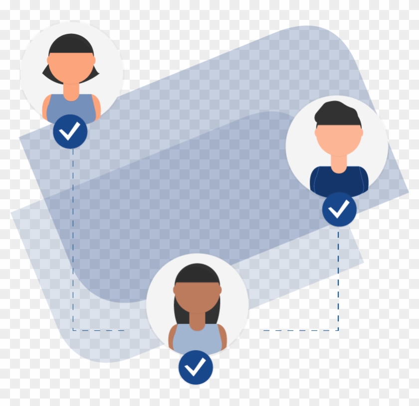 Illustration Of Three Hiring Managers Being Connected - Illustration #1368974