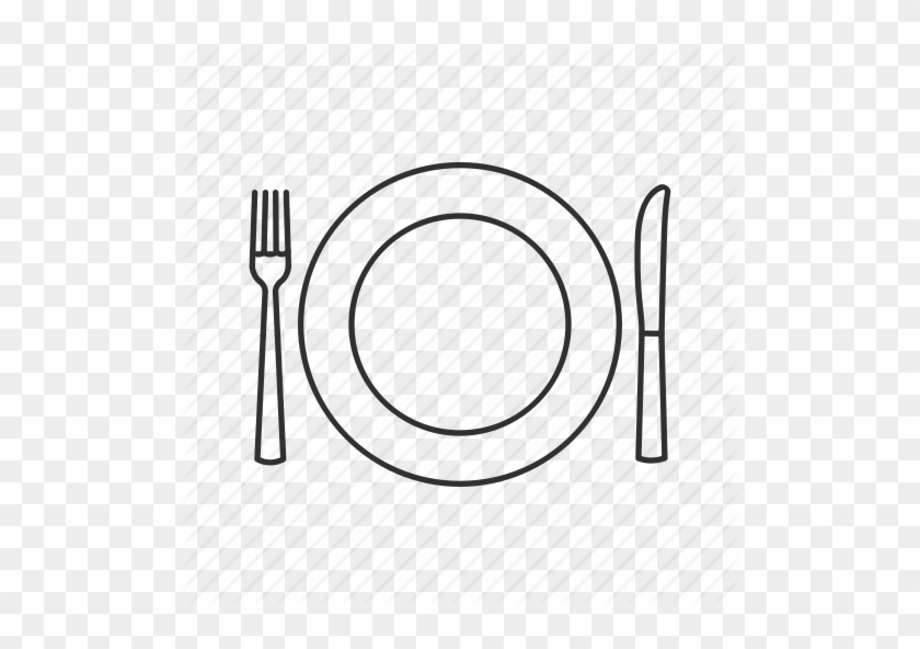 plate fork and knives clipart