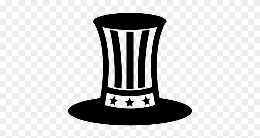 Uncle Sam Hat Symbol Vector - Uncle Sam Hat Silhouette #1369247