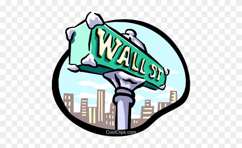 Street Sign Royalty Free Vector Clip Art Illustration - Wall Street Crash Clip Art #1369264