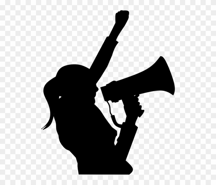 Protesting, Megaphone, Hand, Woman, Yelling, Silhouette - Megaphone #1369271