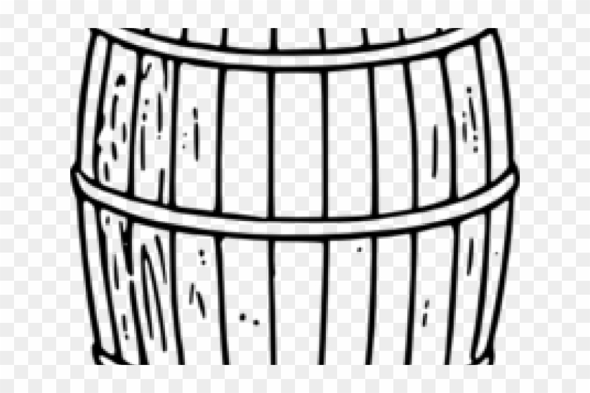 Barrel Clipart Wood Barrel - Keg Clip Art Black And White #1369599