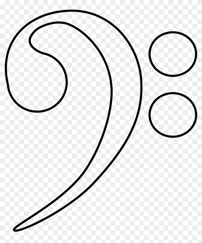 Clef, Music, Bass, Notes, Symbol, Composition, Song - Bass Clef Coloring Page #1369675