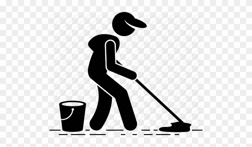 Janitor Clipart Washing Floor - Clean Floor Icon Png #1369885
