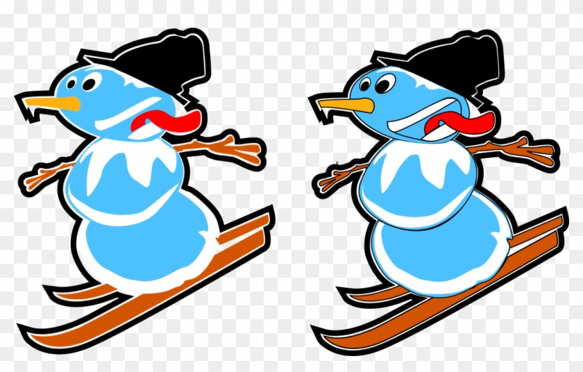 Beak Cartoon Recreation Bird Skiing - Clip Art #1369899
