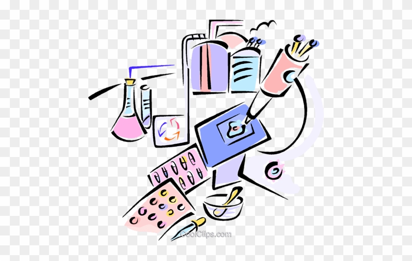 Microscope With Science Equipment Royalty Free Vector - Microscope With Science Equipment Royalty Free Vector #1370061