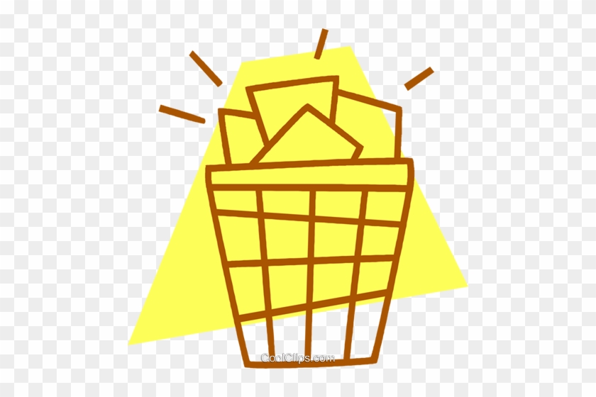 Waste Basket Royalty Free Vector Clip Art Illustration - Waste Container #1370464