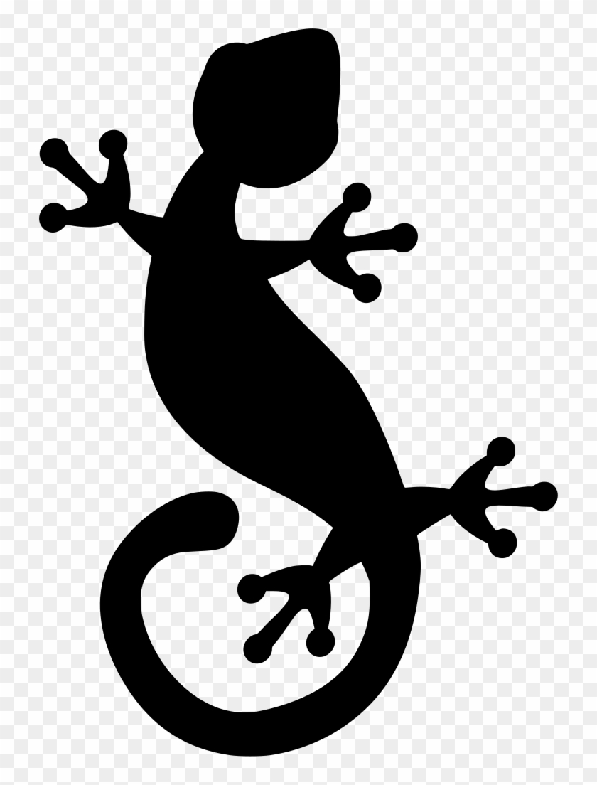 Info - Black And White Gecko Clipart #1370558