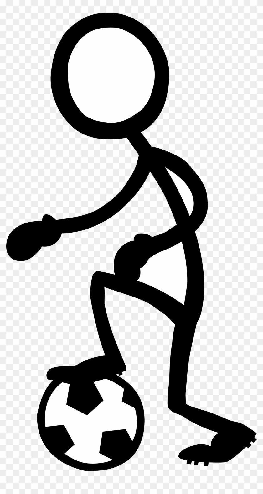 Stick Figure Football Drawing Clip Art - Soccer Player Stick Figure Png #1370593