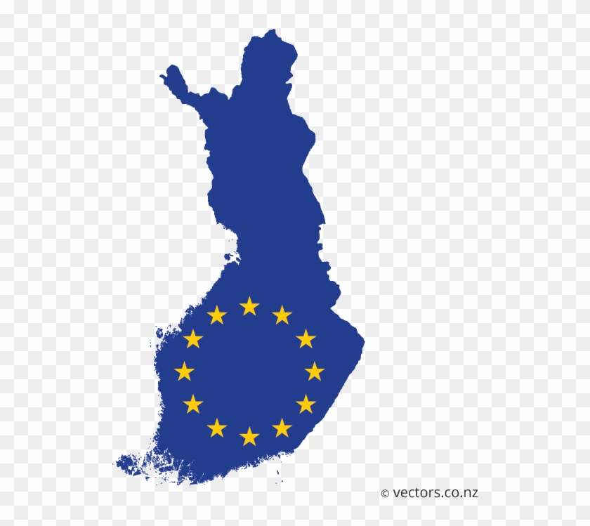 Eu Flag Vector Map Of Finland - Finland Map Icon #1370594