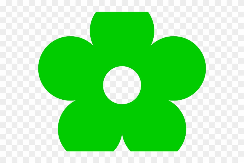 Flowers Color Clipart Hippie - Dark Green Flower Clipart #1370621