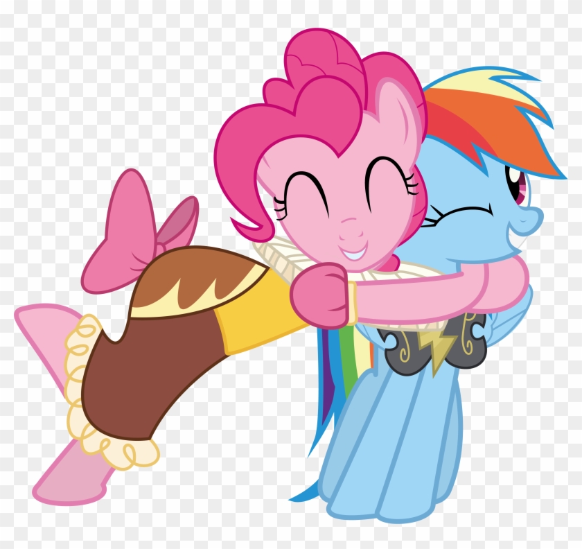 Friendship Clipart Buddy - Pinkie Pie Hug Rainbow Dash #1370626