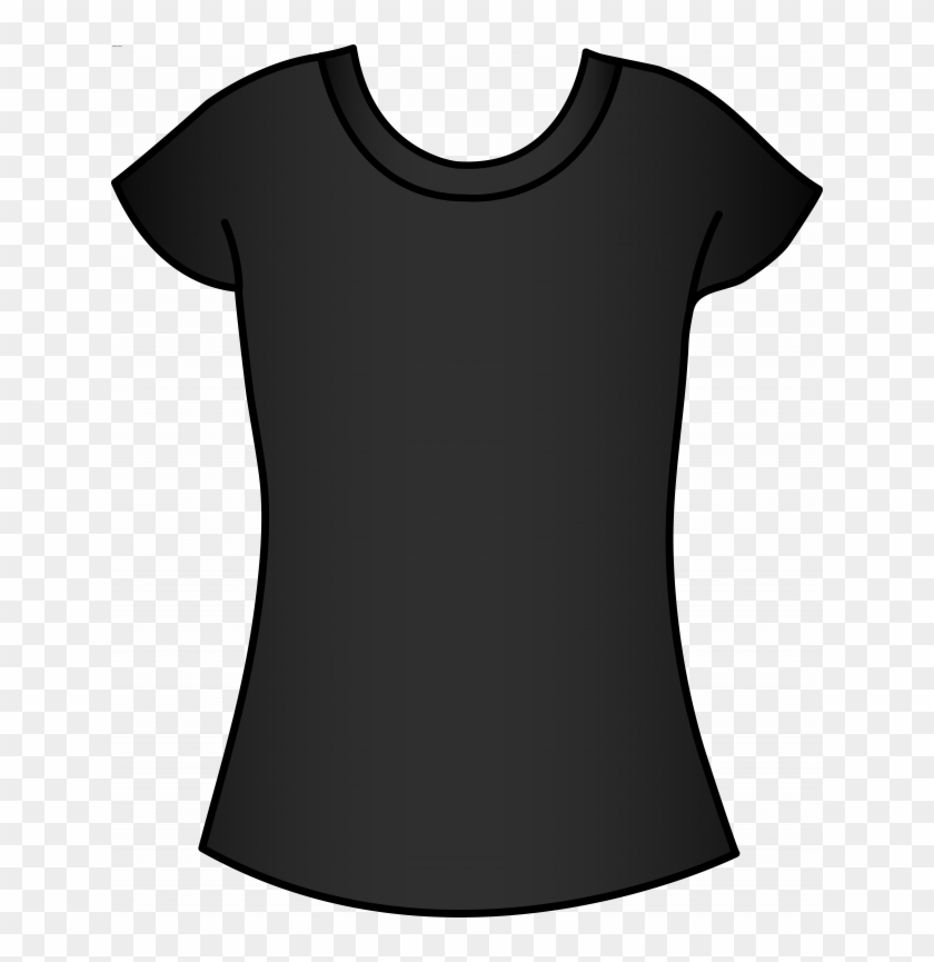 Blank Black Women Shirts Clipart T-shirt Clip Art - Black T Shirt Template Women #1370656