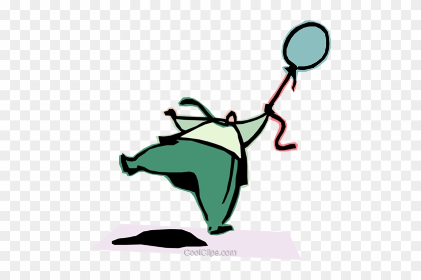 Man Going Up With Balloon Royalty Free Vector Clip - Clip Art #1370705