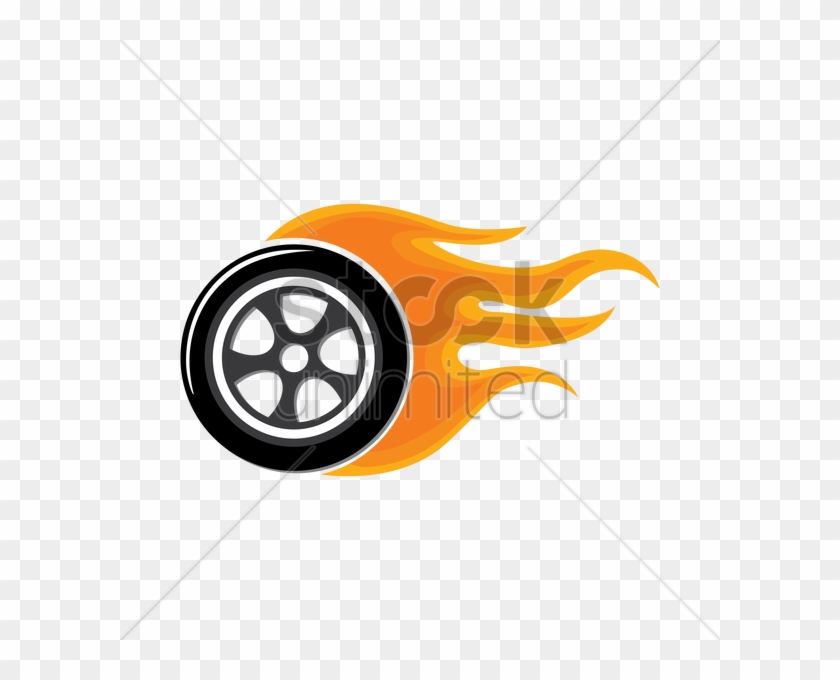 Orange Clipart Clip Art - Wheel On Fire Logo #1370926