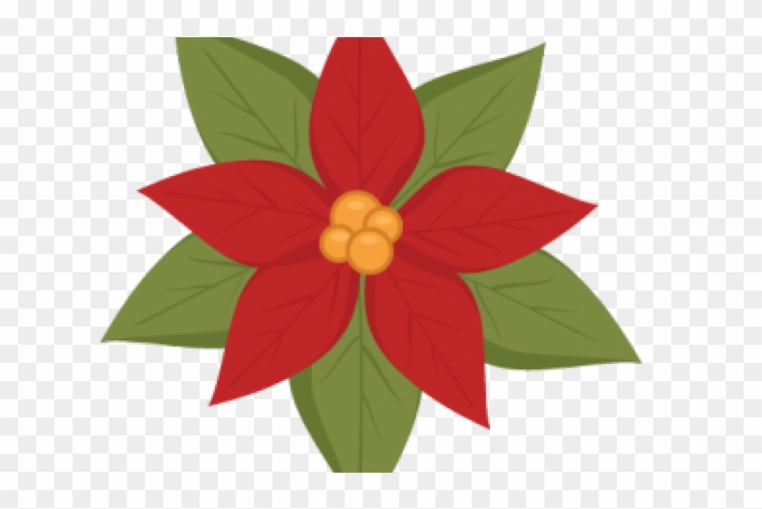 Poinsettia Clipart Cute - Poinsettia Svg Cutting File #1371027