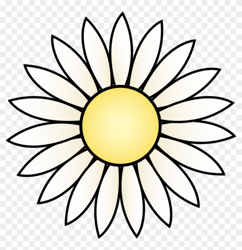 Black And White Flower Clipart Flower Clip Art - Black And White Sunflower Clipart #1371054