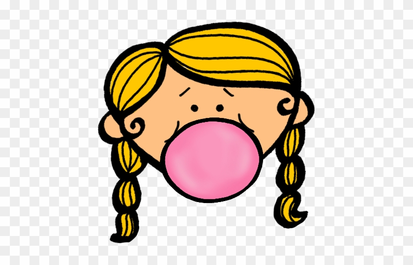 Girl Blowing Bubble Gum Clipart #1371105